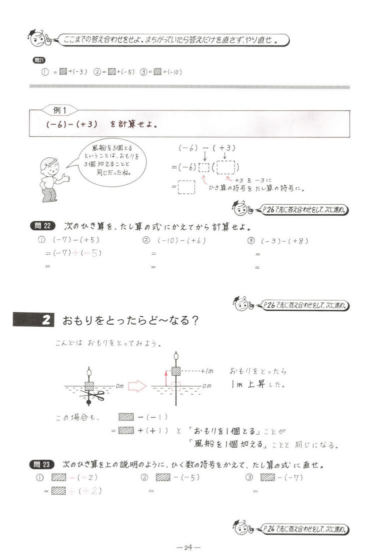 数学単元別　正負の数